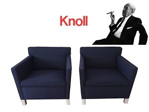 2 Knoll Mies Van Der Rohe Barcelona Eames Lounge Chairs Mcm Saarinen Dwr 6 800