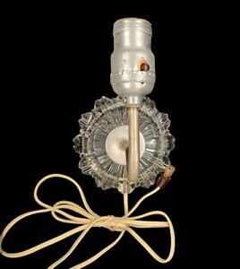 Vintage Lighting Electric Wall Sconce Crystal Glass Lamp 1940s Works