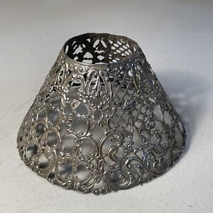 Antique Gorham Co No 065 Pierced Silver Plated Lamp Shade Very Ornate