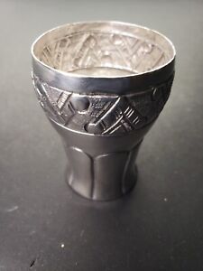 Mexican Hand Hammered 900 1000 Silver Cup From Diener Hermanos