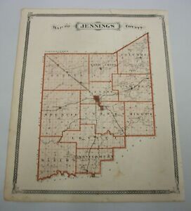 1876 Indiana Atlas Jennings County Vernon Hardensburgh Brewerville Butlerville