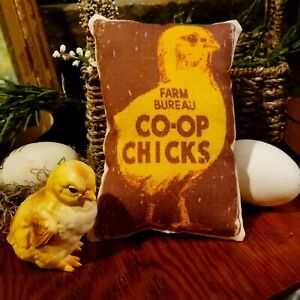 Primitive Farmhouse Easter Spring Co Op Chicks Bowl Fillers Tuck Pillow Vintage