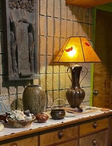 Hammered Copper Arts Crafts Lamp Base Antique