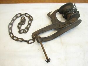 Antique 1880 Patent Barbed Wire Fence Stretcher Farm Livestock Tool Iron Repair