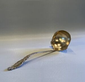 Antique Wm Rogers Silver Plate Ladle With Gilt Wash Bowl And Monogrammed