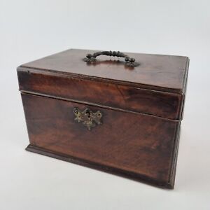 Antique George Iii Mahogany Tea Caddy 18th Century Chippendale Style