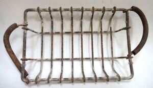 Antique Old Wire Basket Soap Dish Holder Primitive Patina Metal Early American