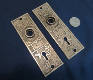 Set Of 2 Victorian Eastlake Potted Plant Door Knob Backplates 1885 2 Available