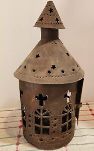 Fabulous Punched Tin Antique Lantern Church Windows