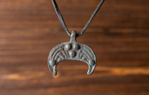Viking 9th 11th Century Ad Amulet Lunula Pendant Medieval Authentic Artifact