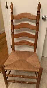 Rustic French Country Ladderback Rush Seat Dining Room Chair Asis