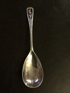 Vintage Silver Plated Epns Scottish Thistle Cut Out Handle Jam Spoon