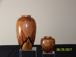Pair Clews Chameleon Ware Hand Painted Persian Motif Art Deco Era C1930 S Vases