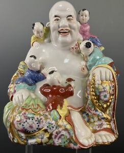 Chinese Famille Rose Buddha Five Boys