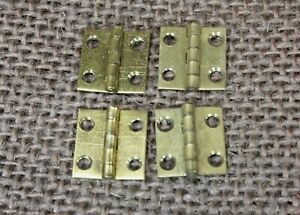 4 Old Door Box Butt Hinges Solid Brass 1 2 X 1 2 Tiny Mini Vintage Usa Made