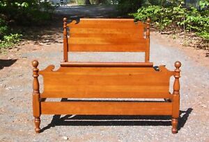 Vintage Colonial Style Solid Cherry Cannonball Full Double Bed Frame