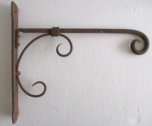 Antique Wall Bracket Wrought Iron Trade Sign Hanger Hook