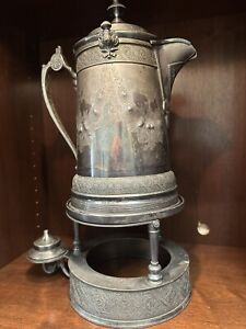 Vintage Reed And Barton Silver Plated Ice Water Pitcher 1865 Patent 1879 Antique