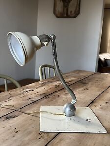 Antique Vtg 1930s 40s Art Deco Table Lamp Light Chrome Rotating Base Old Works