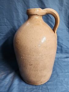 Vintage Lt Brown Toned Colored Stoneware Jug Unbranded Unsigned 1 Gallon