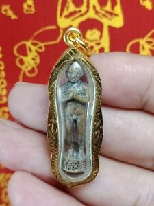 Statue Ai Kai Wat Je Dee Lp Tae Magic Call Money Lucky Holy Pendant Thai Amulet