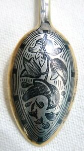 Russian Soviet 875 Silver Enamel Spoon Kovsh Bowl Egg Goblet Chalice Cup Gold