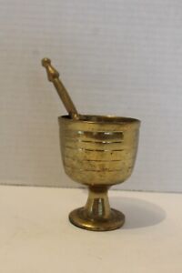 Vintage Small Solid Brass Mortar Pestle