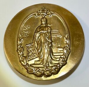 Scarce Extra Large Antique Brass Elegant Woman Button 2909