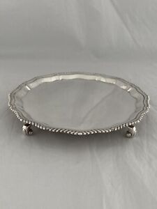 Sterling Silver Drinks Tray Salver 20 5cm 1964 Sheffield E H Parkin Antique Tray