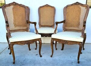 Henredon French Provincial Cane Back Dining Chairs Model 2377 Set Of 5