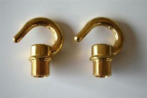 Pair Of Brass Bulb Holders Lampholder Screw In 1 2 Inch Hook Chain Light Lamp Y1