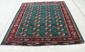 Brilliant Green Antique Turkoman Maine Oriental Rug Carpet 69x102 40 Guls