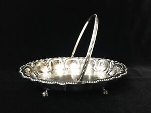 Antique Mcpherson Brothers Glasgow 1983 Silverplated Oval Centerpiece Basket