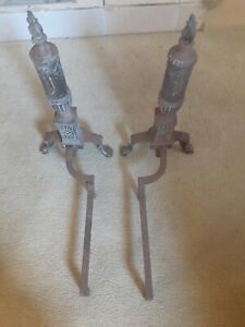 Vintage Cast Iron Log Holders For Fireplace Or Outdoors 