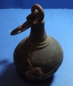 Greece Greek Vintage Antique Brass Lead Iron Pear Hanging Balance Scale Weight 
