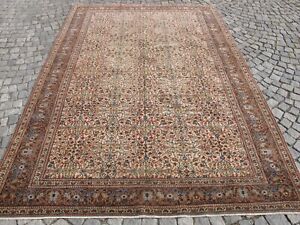 Oriental Antique Decor Rug Old Turkish Oushak Large Area Rug Floral Wool Carpet