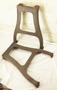 Vtg Antique Factory Machine Cast Iron Legs Stand Table Base Industrial Steampunk
