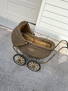 Antique Wicker Baby Carriage By Kroll Bros Co Chicago Il