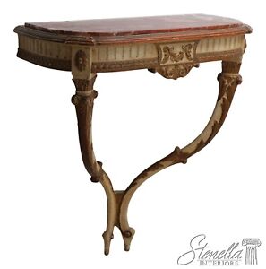 62357ec Vintage French Louis Xiv Marble Top Console Table
