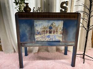 Antique Walnut Sideboard Waterfall Style One Door Pre Loved Refinished