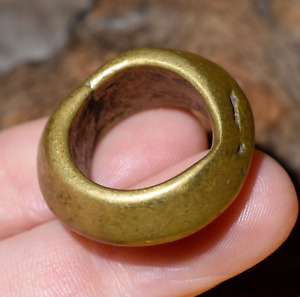Antique Ethiopian Handmade Ethnic Brass Tribal Ring Ethiopia Africa Size 6 50