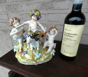 Scheibe Alsbach Kister Porcelain German Bacchus Cherub Goat Wine Group Statue