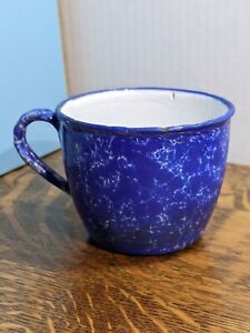 Vintage Cobalt Blue Graniteware Enamelware Coffee Cup Elite Austria 8 Good Cond