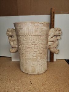 Authentic Philadelphia Univ Museum Repro Ulua Valley Pottery Mayan Jaguar Vase