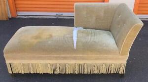 Beautiful Antique Fainting Chaise Couch Unique Piece Long Fringe Needs Tlc