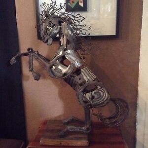 Mid Century Brutalist Horse Sculpture Curtis Jere Manner