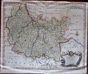 Sw Germany Wurttemberg Lorrain Luxemburg 1751 Bowen Large Decorative Antique Map