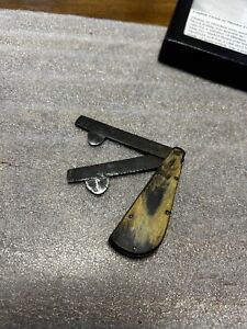Antique Borwick Fleam Surgeon Tool Knife Bleeder Pre Civil War Horn Handle