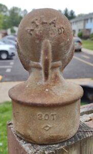 Atlas Fence Post Finial Pole Gate Cap Top 5 1 2 Inch Vintage Cast Ball Claw