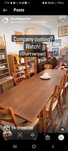Mid Century Modern Expandable Dining Table 6 Lane Rythm Chairs
